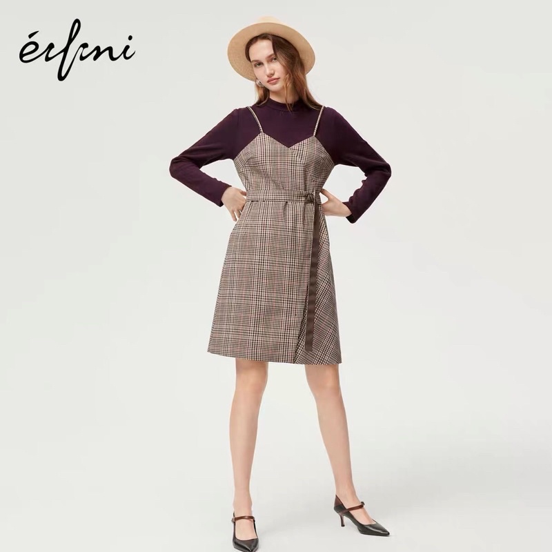 Đầm caro mix len Eifini