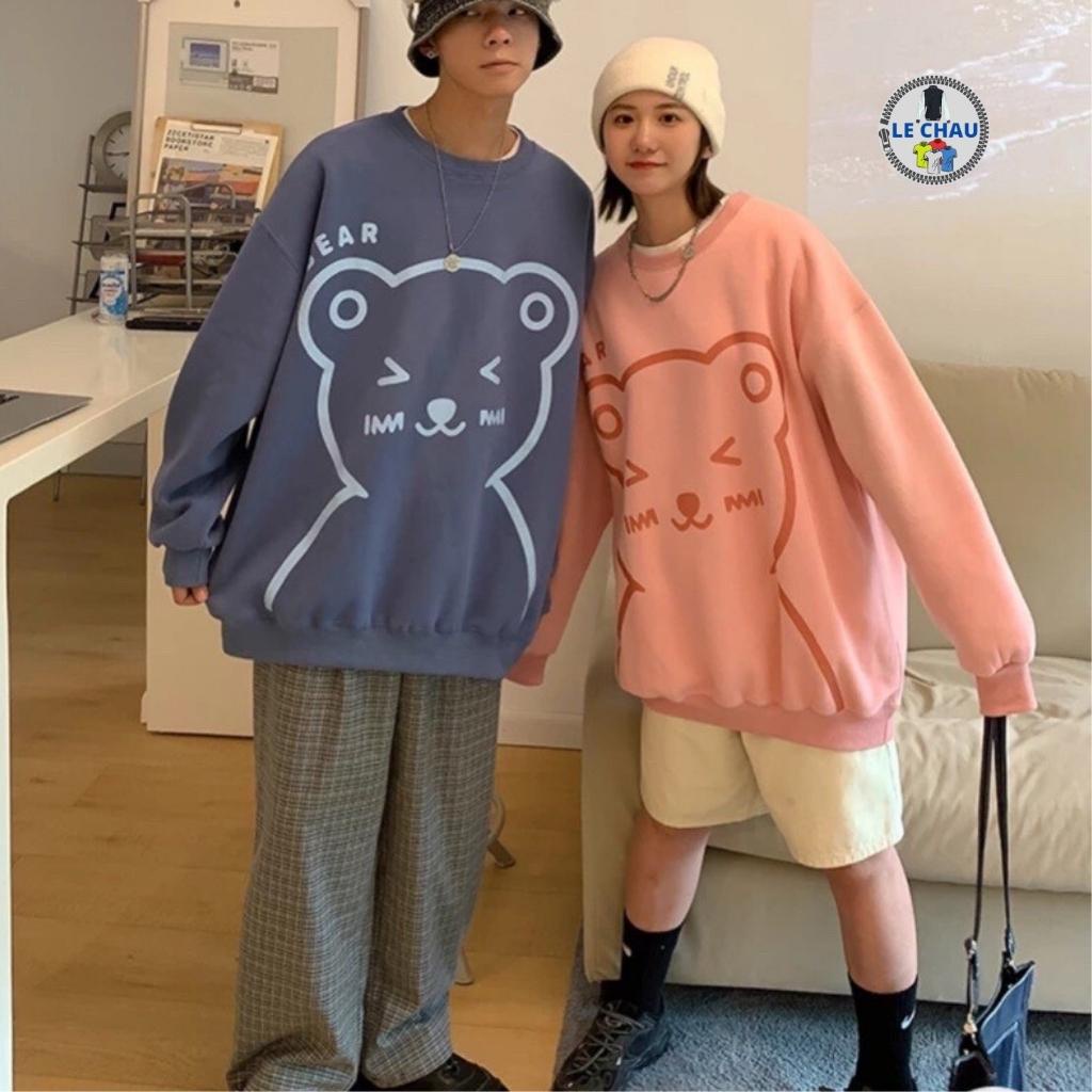 Áo sweater unisex form rộng ulzzang hottrend BEAR AKN25 LECHAU street style nam nữ chất nỉ ngoại mềm mỉn xịn rẻ đẹp | BigBuy360 - bigbuy360.vn