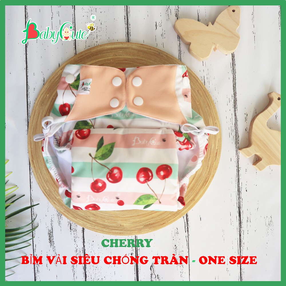 [MẪU MỚI] Bỉm tã vải BabyCute Onesize Siêu chống tràn (1 vỏ + 1 lót) tăng giảm CÚC bấm cho bé từ 5-25kg, mặc ngày và đêm