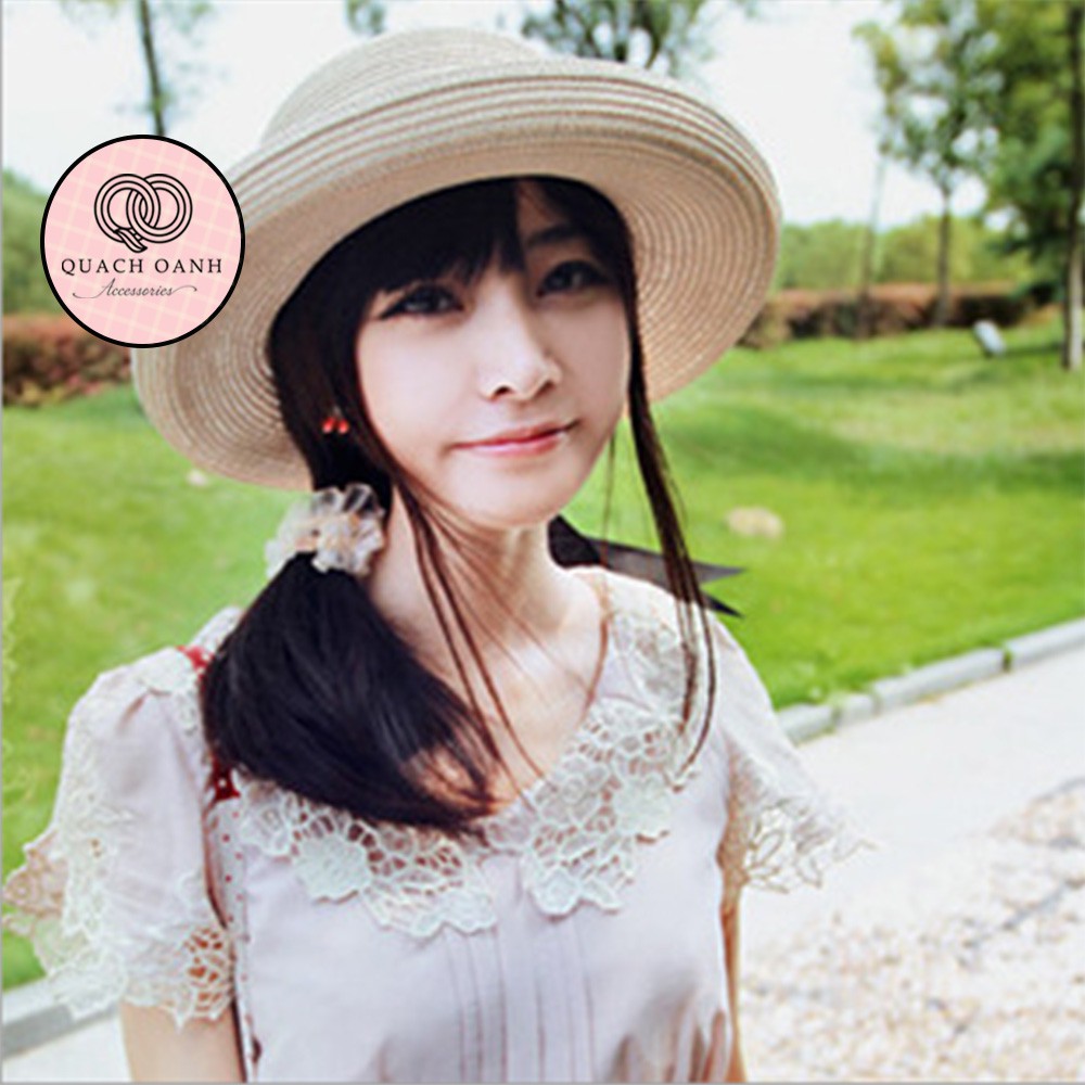 Mũ cói mềm, nón cói đi biển nữ vành vòm thắt nơ phong cách vintage chống nắng – MC17