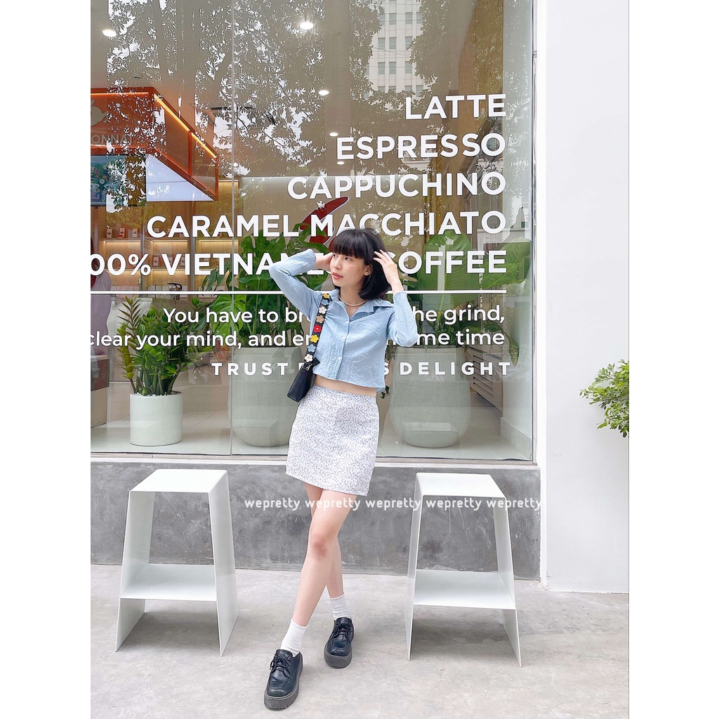 Áo sơmi dáng lửng chất đũi xốp nhẹ mềm mát phù hợp cho thời tiết hè dễ phối outfit năng động AH08 Weprettt Clothes | BigBuy360 - bigbuy360.vn