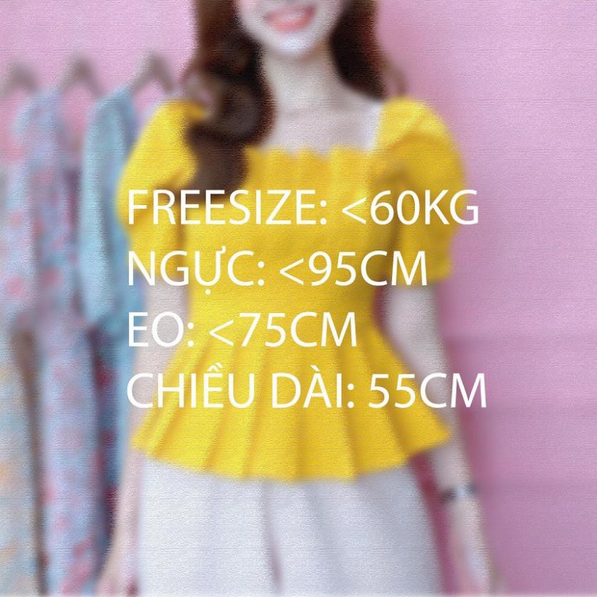 Áo peplum tay phồng che bụng sơ mi kiểu nữ đẹp CHUU A6697 ! ྇