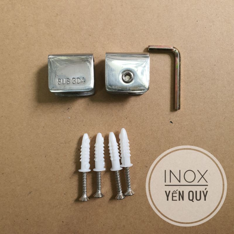 INOX 304 KẸP KÍNH SUS 304 DÙNG CHO KỆ ĐỂ ĐỒ NHÀ TẮM . KỆ KÍNH TRANG TRÍ PASS TREO KỆ KÍNH