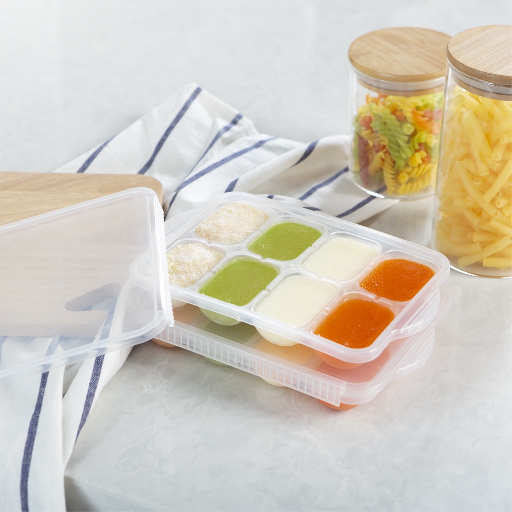 Khay Trữ Đông Đồ Ăn Dặm Cho Bé Amori INOCHI Có Nắp Bảo Quản Tủ Lạnh - Khay Làm Đá, Hộp Đựng Thực Phẩm Chia Ô