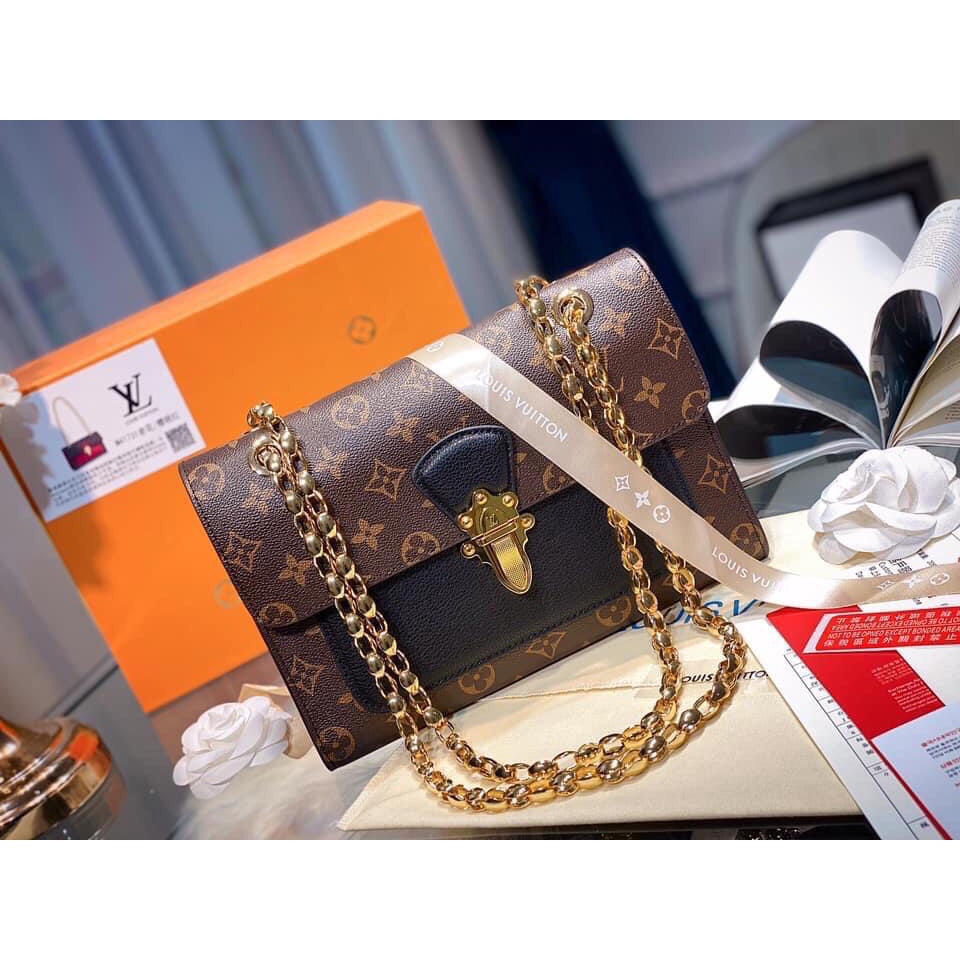 Túi xách cao cấp LV VIctory đen đỏ