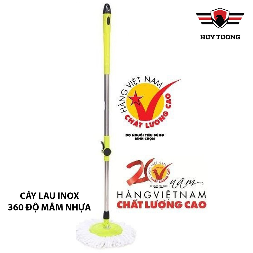 Cây lau nhà 360 độ Thái Lan inox cao cấp nhiều màu kèm bông lau nhà - HUY TUONG