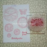 hnastampy CS151 con dấu tem trong suốt seal clear stamp dùng cho handmade scrapbook bộ Chuồn chuồn ren