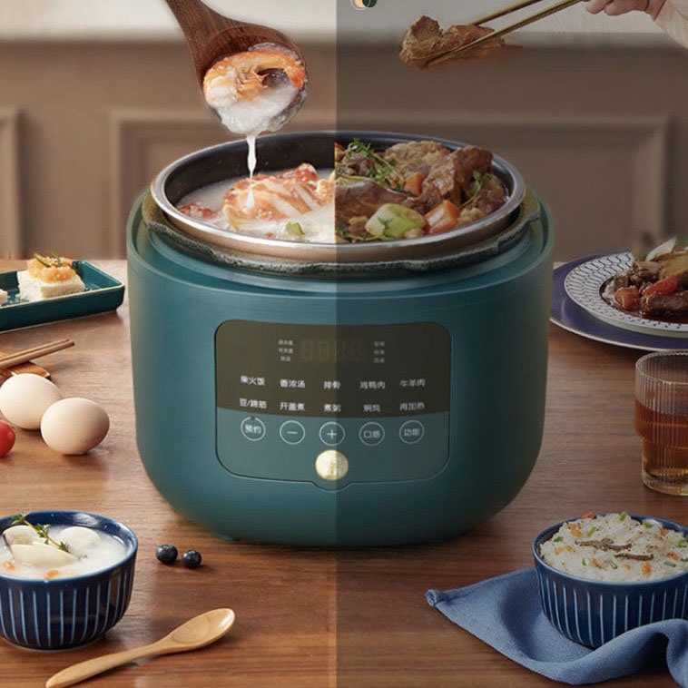 Nồi áp suất điện đa năng BEAR 5L màu xanh bảo hành 12 tháng