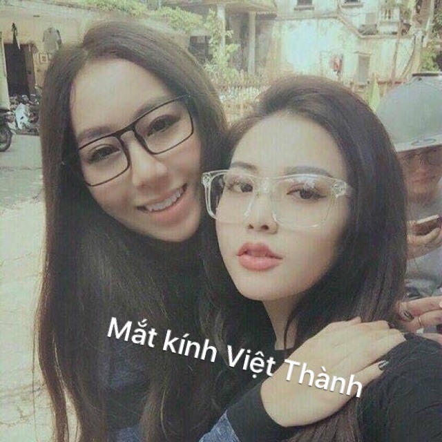 mắt Kính giả cận trong suốt gọng kính cận vuông mảnh G8158