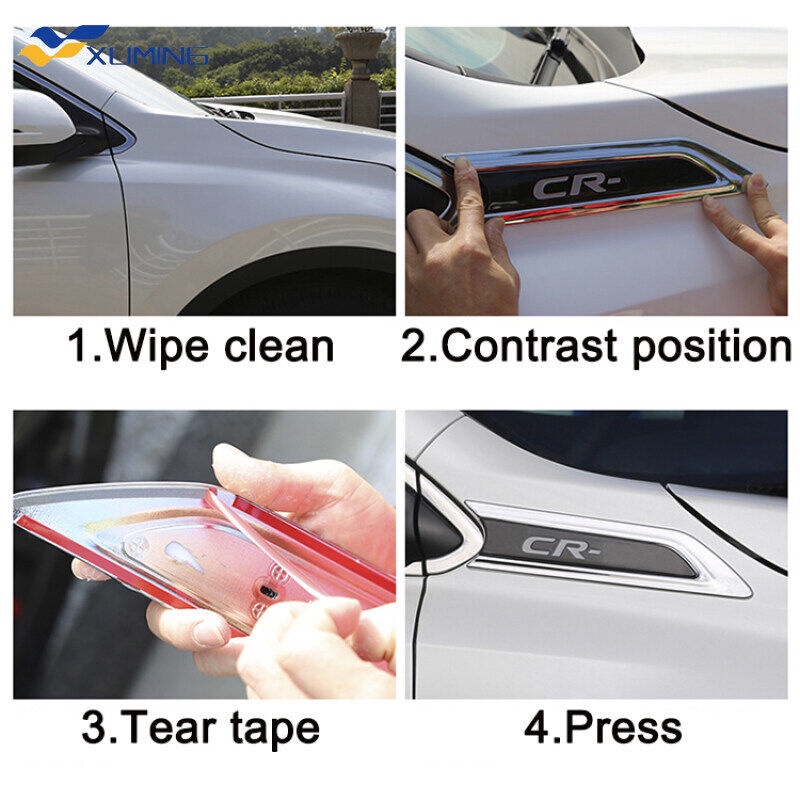 FENDER Bộ 2 Miếng Dán Trang Trí Cản Trước Và Thân Xe Hơi Bằng Cờ Rôm Cho Honda CR-V CRV 2017 2018 2019 2020 201