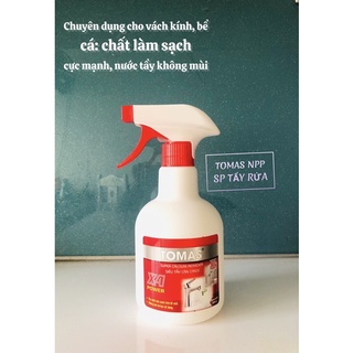 SP chuyên dụng, tẩy cực mạnh canxi, vết bẩn bám ở bể kính, vách kính, inox vòi sen- Siêu tẩy cặn caxi TOMAS 600g