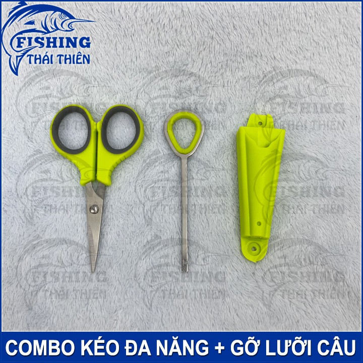 Combo Kéo Cắt Đa Năng SDY 304 Cây Gỡ Lưỡi Câu 11cm Chuyên Nghiệp Có Vỏ Gắn Vào Thùng Câu Đài Tiện Lợi