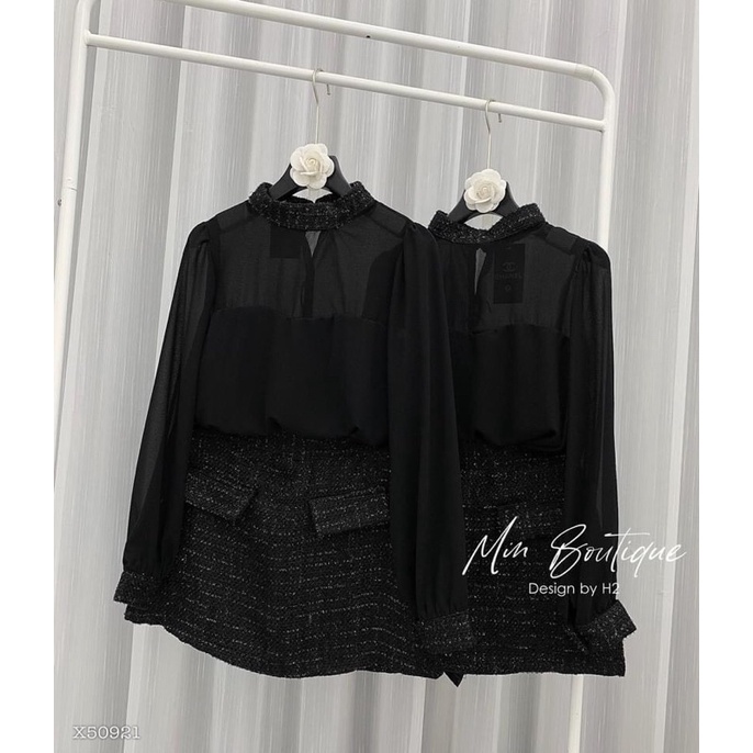 H8-đầm dạ phối tay voan