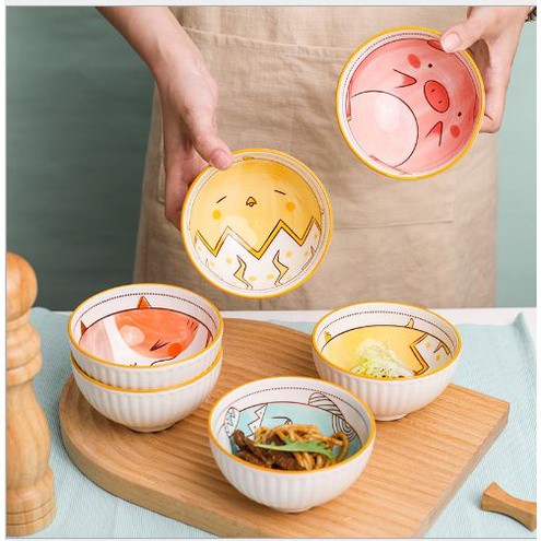 Bát Ăn Cơm Sứ Dễ Thường Hình Thú Cute Đáng Yêu, Bát Ăn Cơm Đẹp