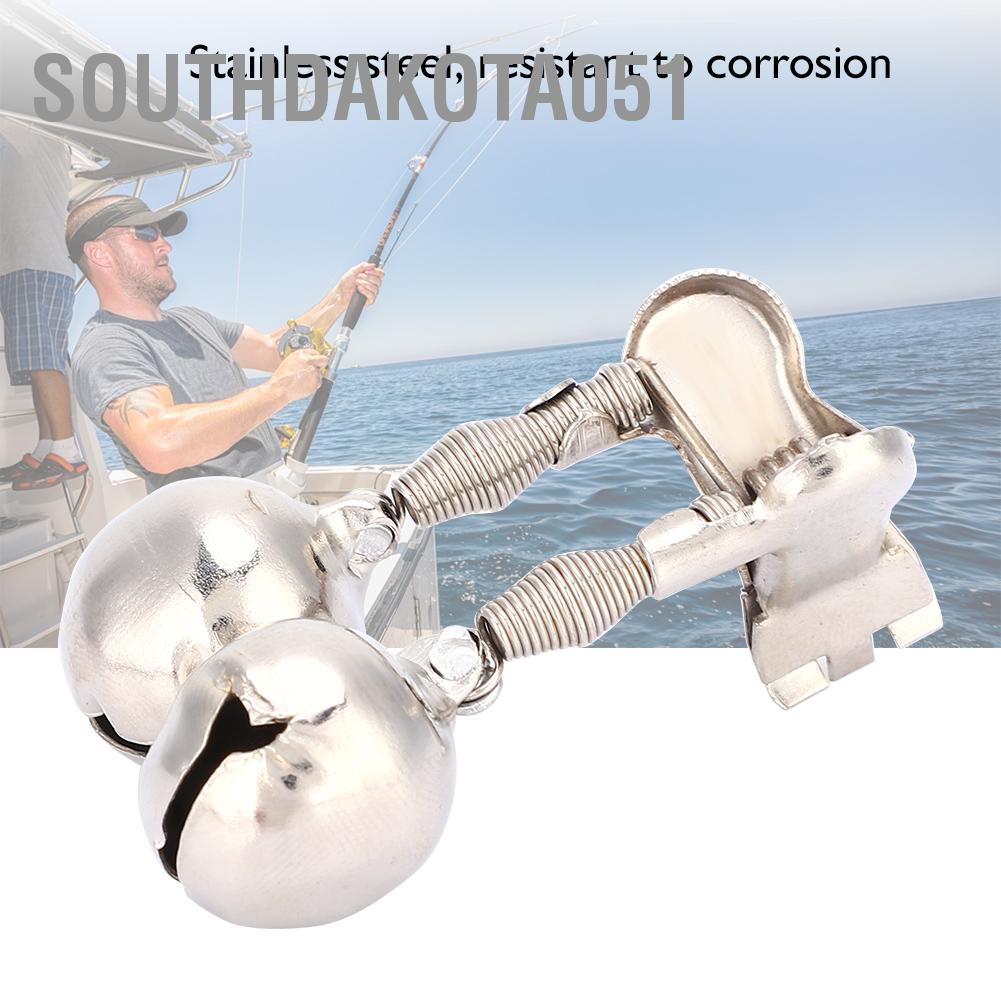 Southdakota051 Stainless Steel Double Bell Fishing Pole Assembly Fish Alarm for Sea