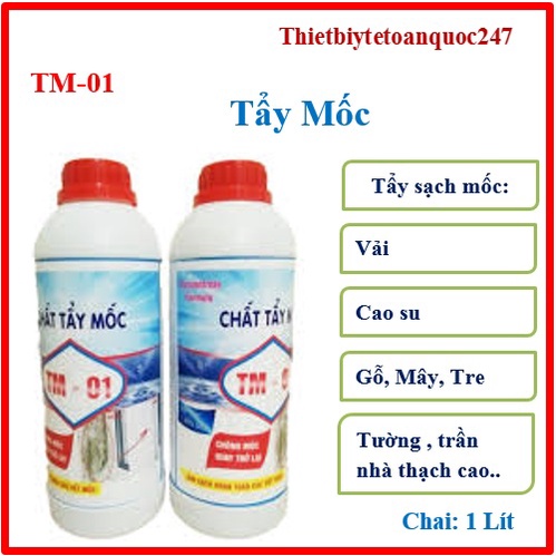 Chất tẩy mốc TM-01- tẩy mốc  trên mọi vật liệu như tường, gỗ, vải, cao su