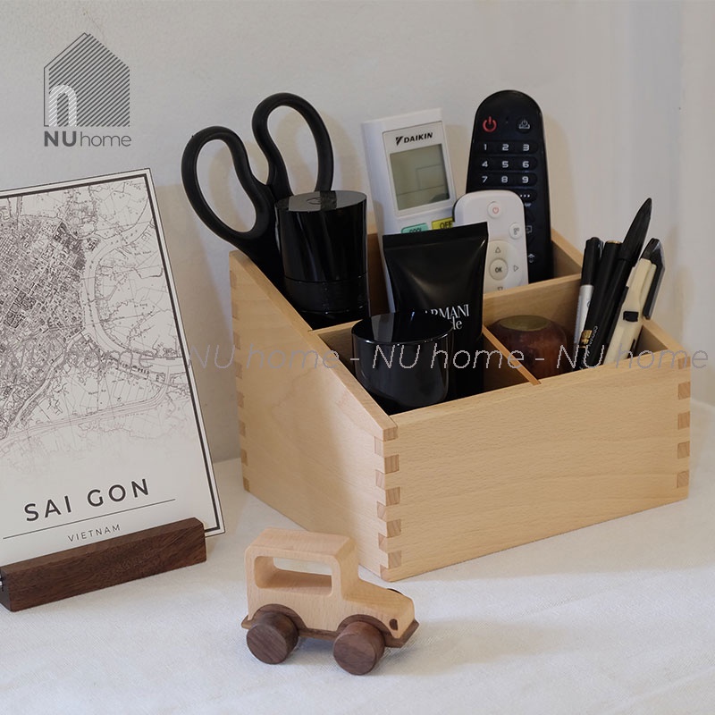 nuhome.vn | Hộp đựng remote - Remi, hộp đựng bút vật dụng đa năng được thiết kế đơn giản bằng chất liệu gỗ cao cấp