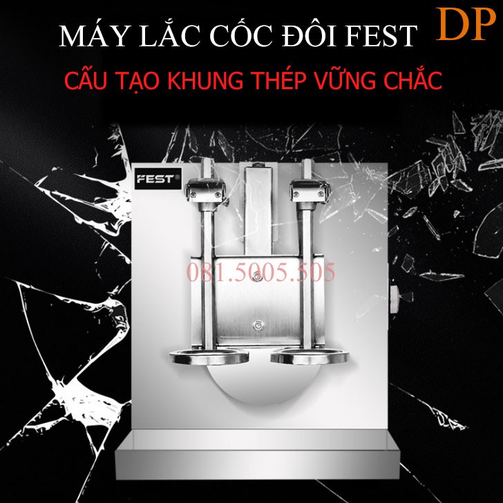 [Sỉ] Máy lắc cốc đôi FEST LJY 120 - Lắc đều trà sữa, trà chanh Tặng 2 bình lắc 700ml và Tặng 2 thìa bar 32cm