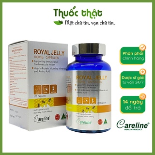 Viên Uông Sữa Ong Chúa Royal Jelly Careline 1000mg Lọ 100 Viên - Hỗ Trợ Giảm Lão Hóa Và Sức Khỏe Tổng Hợp