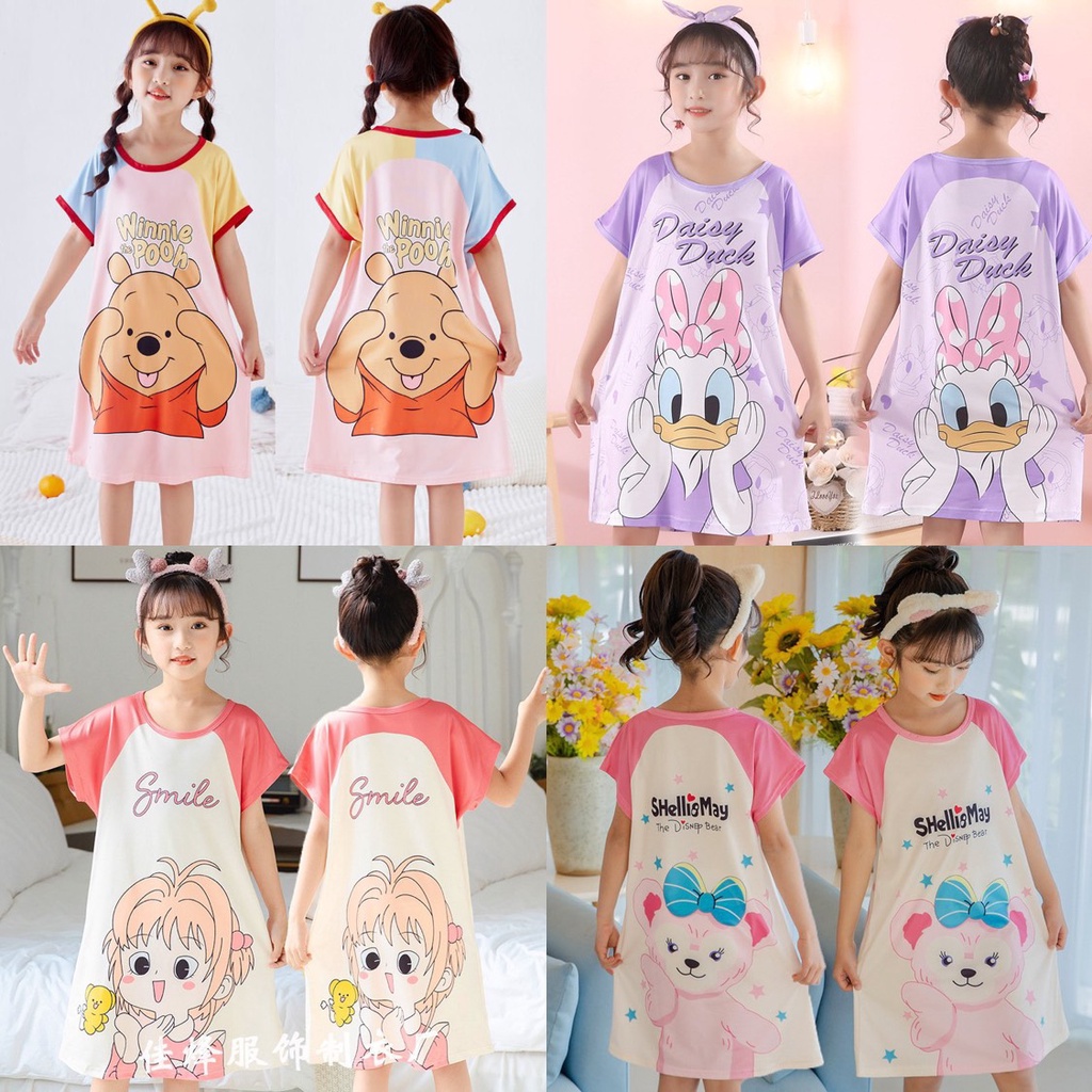 COMBO 3 váy suông in hình 3d siêu dễ thương cho bé gái(size 8-40kg)