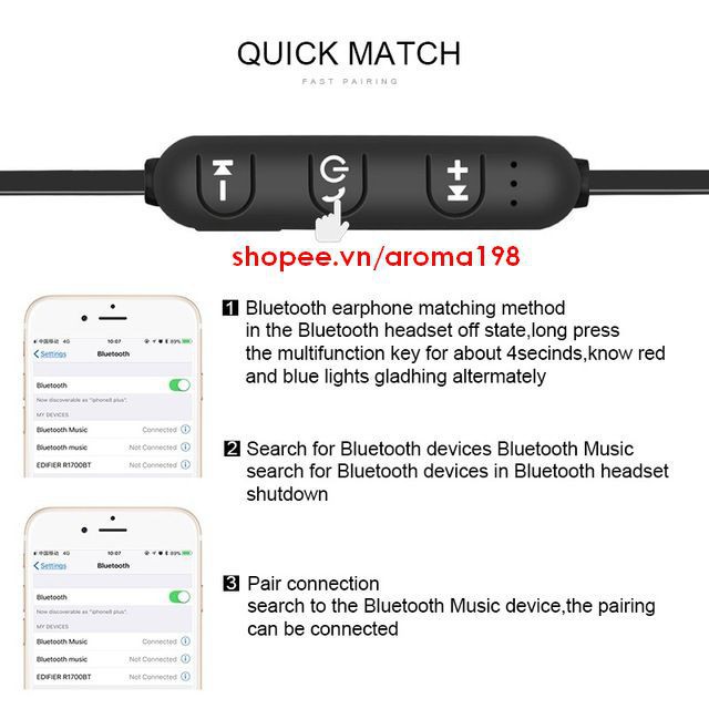 Tai Nghe Bluetooth Nhét Tai Cao Cấp Thể Thao X9