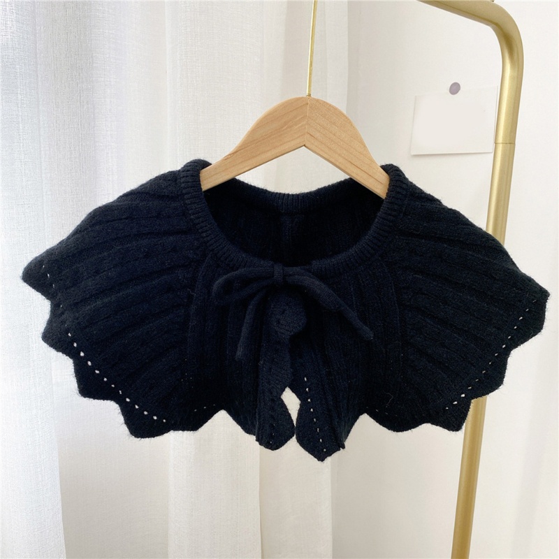 Khăn Choàng Cổ Đan Móc Màu Sắc Trơn Thắt Nơ Họa Tiết Kẻ Sọc Thời Trang Mùa Đông Cho Nữ