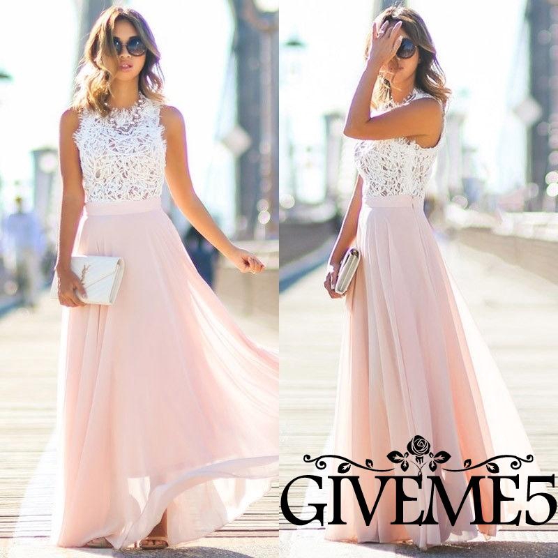 Đầm maxi dáng dài phối ren phong cách quyến rũ thanh lịch dành cho nữ