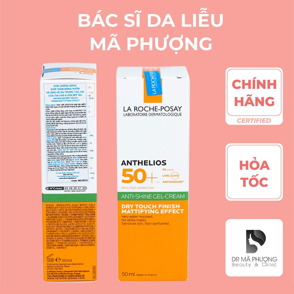 Kem Chống Nắng Laroche Posay Anthelios XL Anti Shine vạch xanh