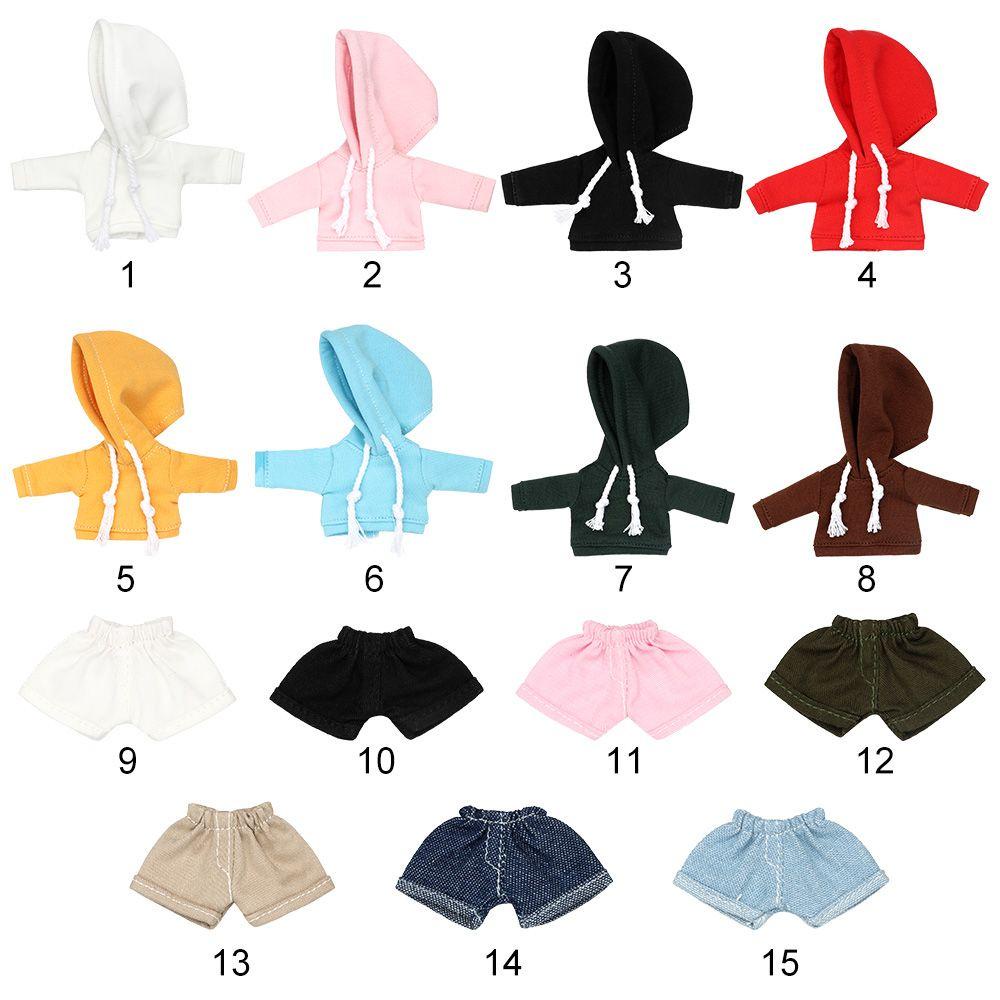 BEBETTERM Áo Hoodies Kèm Quần Ngắn Cho Búp Bê 1 / 6 1 / 12 12~16cm
