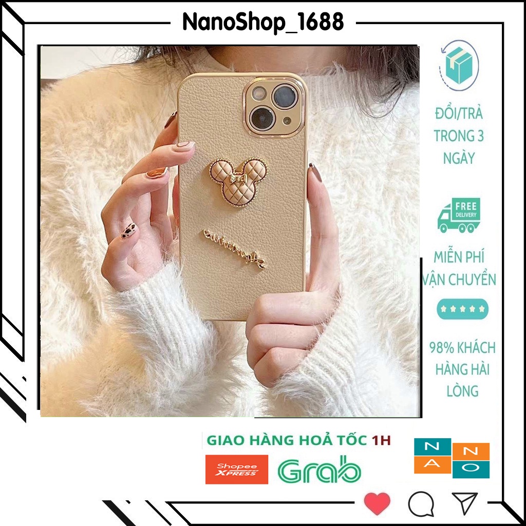 Ốp Lưng Iphone Cạnh Vuông, Bảo Vệ Camera Mickey Nổi xsmax,11,11promax,12,12promax,13,13pro,13promax