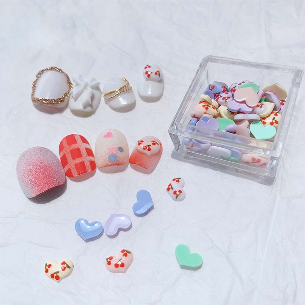 Phụ Kiện Trang Trí Móng Tay 3D Hình Trái Tim / Quả Anh Đào / Trái Tim Xinh Xắn