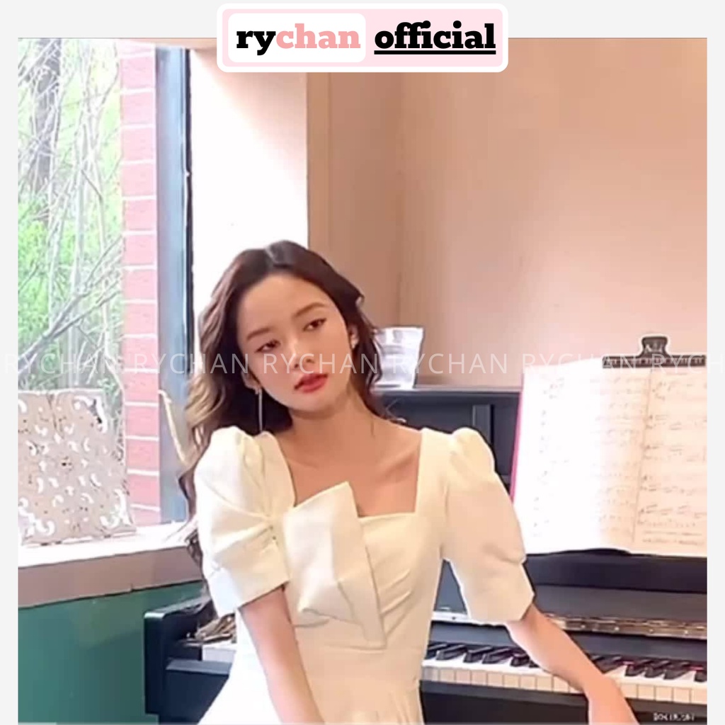Đầm Nữ Dự Tiệc Dáng Dài Cổ Tầng Tay Bo Thắt Eo Màu Trắng Style Nàng Thơ [ẢNH THẬT CUỐI] - DX9900