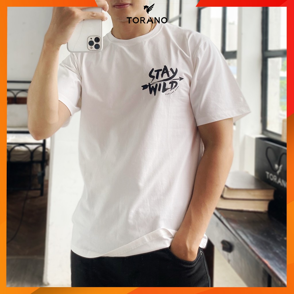 Áo thun nam cổ tròn in hình TORANO Stay Wild TS407, áo phông cotton silky nhẹ, mềm, hình in sắc nét không nhàu phai | BigBuy360 - bigbuy360.vn