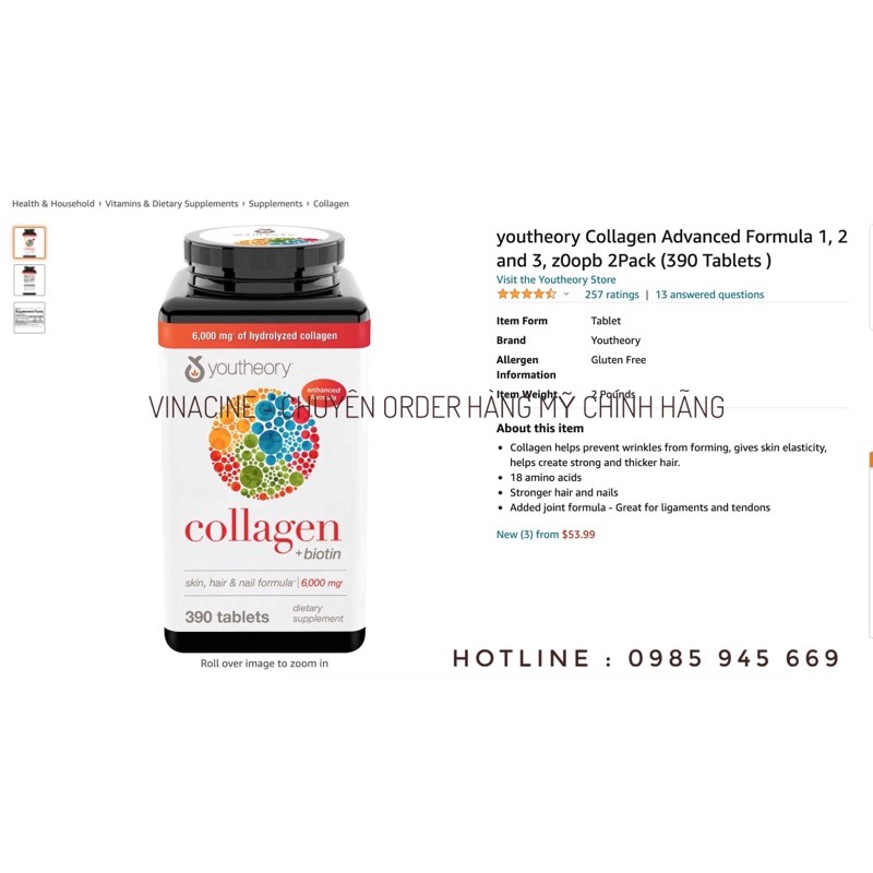 Collagen Youth 390 viên