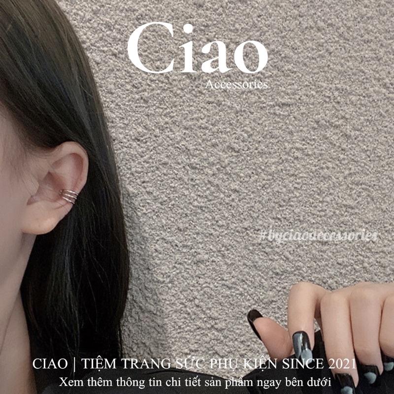 [HOẢ TỐC 1H] Khuyên vành tai/ Kẹp vành tai mạ bạc thiết kế mã 27 đơn giản Ciao accessories