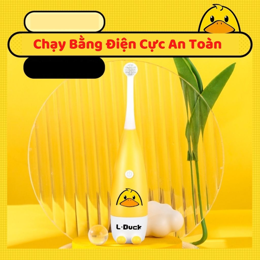 Bàn Chải Đánh Răng Hình Vịt Vàng, Bàn Chải Điện Cao Cấp Đầu Lông Mềm Mịn Cho Bé, Shop Bố Mốc