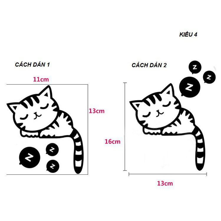 Decal dán tường 6 hình dán công tắc ngộ nghĩnh dễ thương - MSP DKN026