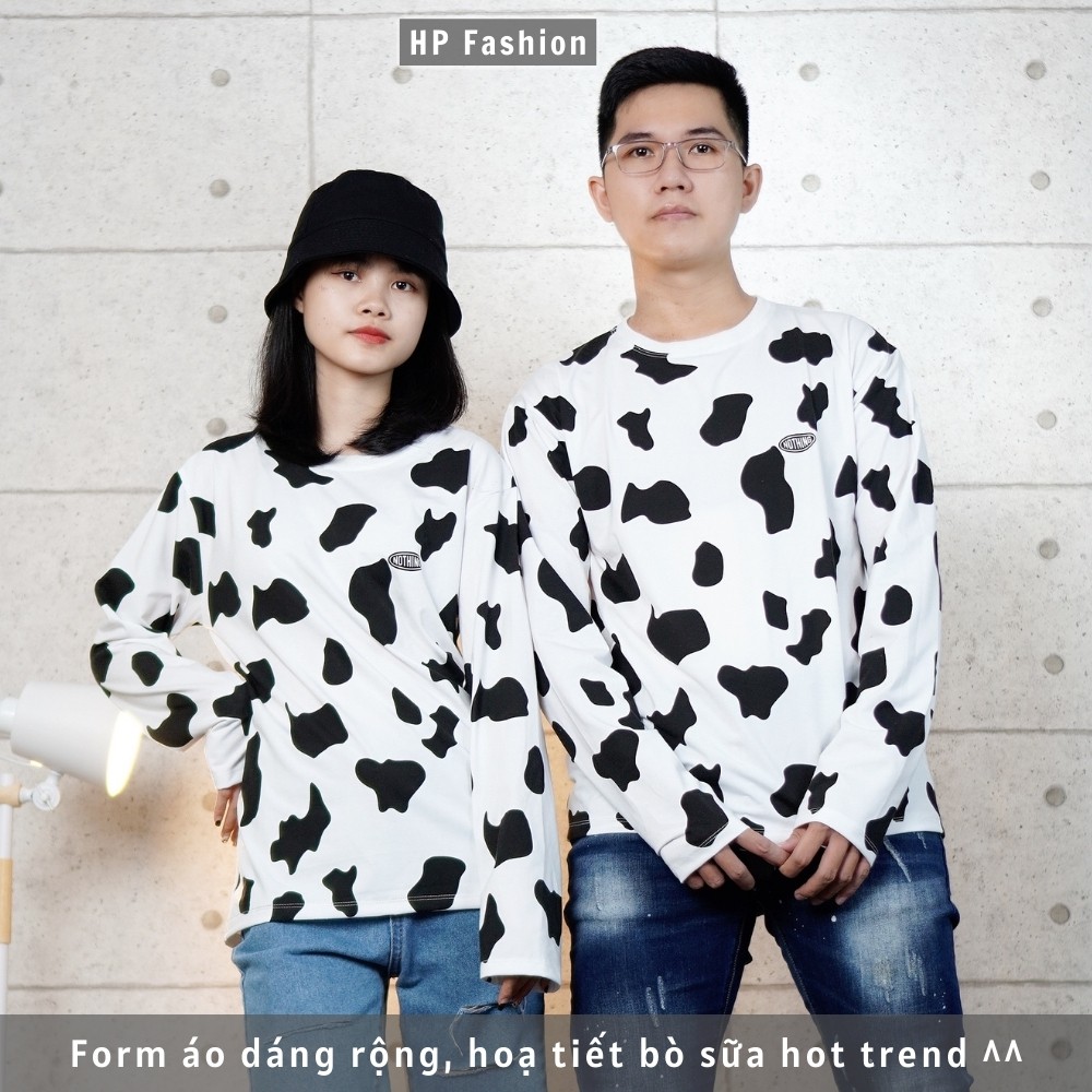 Áo Thun Bò Sữa Tay Dài dáng rộng Unisex nam nữ phong cách Ulzzang hottrend | BigBuy360 - bigbuy360.vn