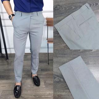 Quần âu nam xám xanh Hàn quốc ,chất tuyết mưa dày dặn co dãn 4 chiều,không xù,form body khoe dáng