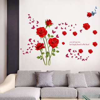 Decal dán tường Hoa hồng tình yêu
