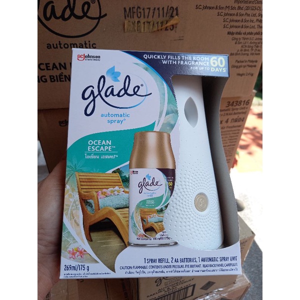Bộ Máy Xịt Phòng Tự Động GLADE Hương Biển Phiêu Bồng