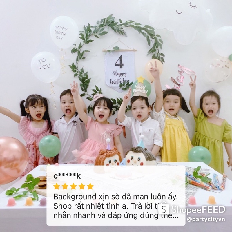 【PartyCityvn】Set Trang Trí Sinh Nhật Hàn Quốc Kèm Dây Lá Trang Trí Bóng Màu Đặc Biệt Cho Bé Trai, Bé Gái Và Người Lớn
