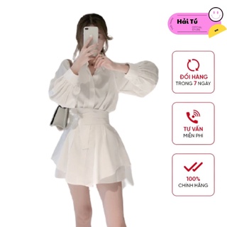 Bộ Váy Nữ Kèm Quần Đùi Chất Đũi Lụa, Váy Nữ Đẹp Màu Đen - Trắng Form Tôn Dáng, Hàng Loại 1, Ảnh Thật