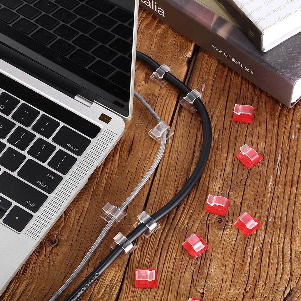 Set 50 Kẹp Giữ Dây Cáp Mini Tự Dính Nhiều Màu Sắc Trang Trí Giáng Sinh