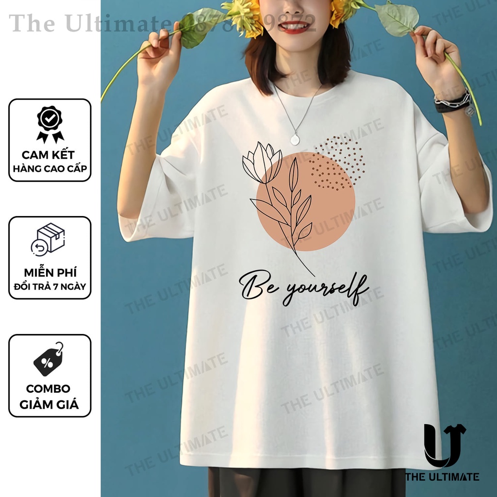 Áo phông nữ form rộng áo phông Minimal 10 in hình tay lỡ cotton 100% The Ultimate