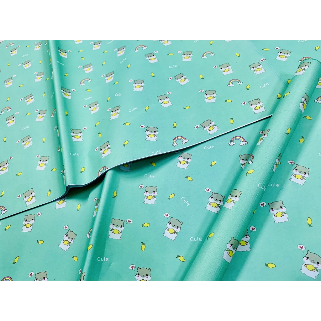 Sỉ Giấy gói quà, bao tập, gói hoa nền kem cực sang - xấp 50 tờ - Brendo Store