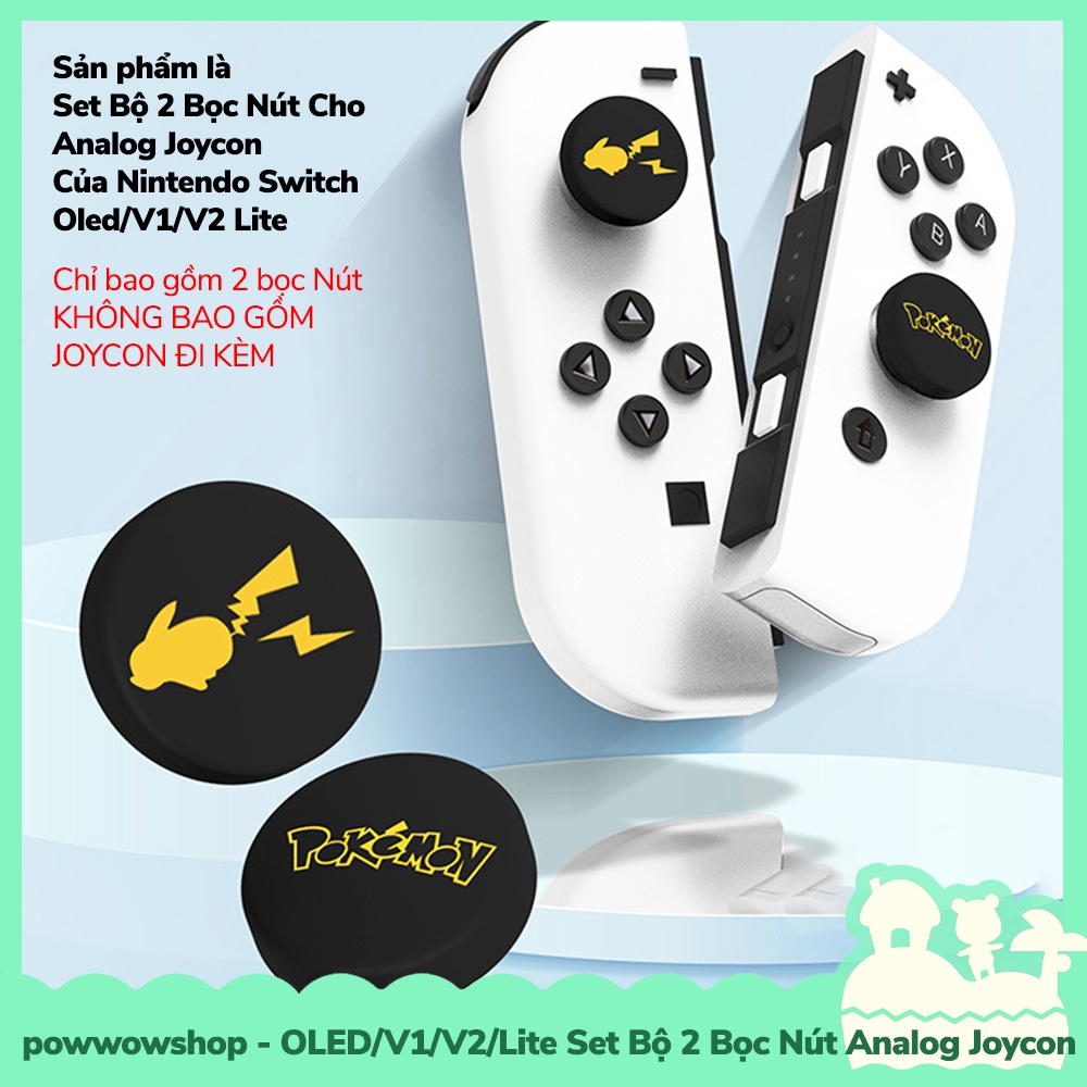 OLED/V1/V2/Lite Set Bộ 2 Bọc Nút Cho Analog Joycon Của Máy Game Nintendo Switch Mẫu Anime Manga Game