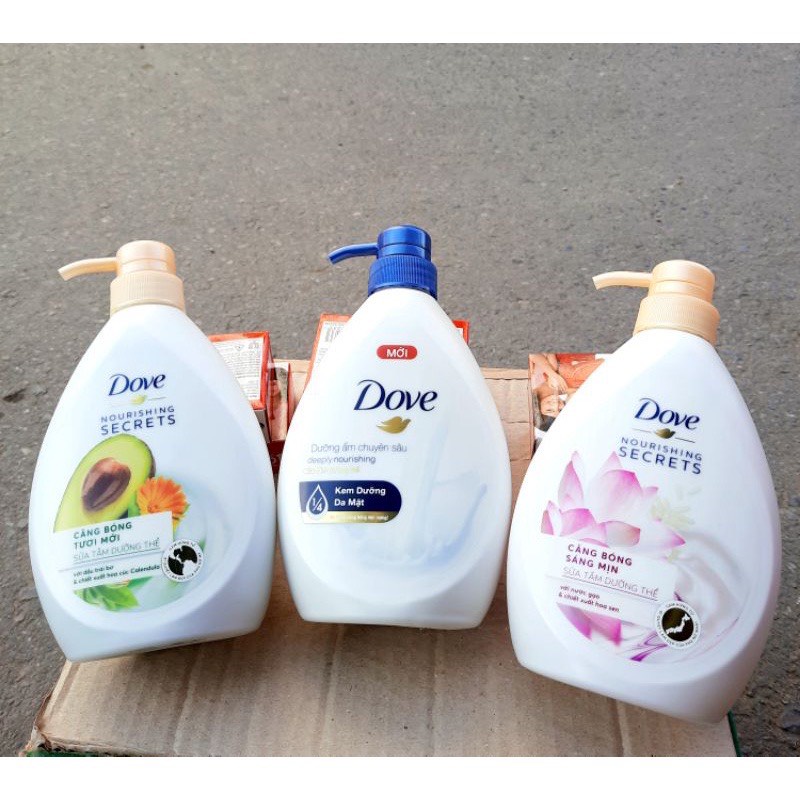 Sữa tắm DOVE  hoa sen và nước gạo 530g ❣️ SỮA dưỡng thể DOVE căng bóng sáng mịn