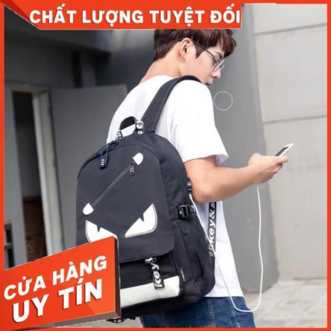 (Cám LợnTV) Balo nam phát sáng có cổng sạc USB + khoá chống trộm, chống nước (mắt mèo) hàng loại 1-FreeShip đơn 99-299k