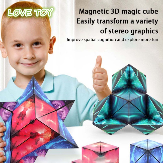 Đồ Chơi Khối Rubik Ma Thuật Hình Học Ngôi Sao Từ Tính Giảm Căng Thẳng Cho Nam Và Nữ